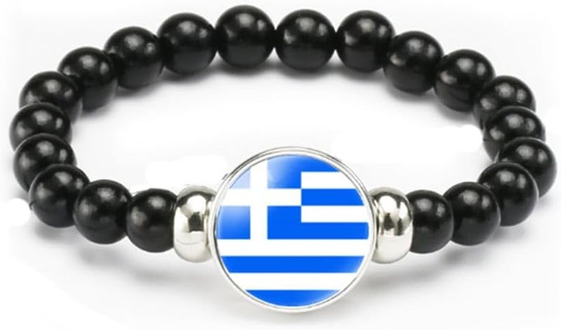 vmcoatdu National Flag Bracelet Elastic Rope Beaded Bracelet Support Your Country Travel Souvenir Gifts for Men Women - Image 1